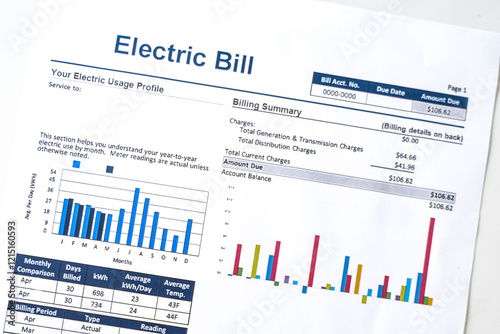 Electric bill statement and home energy consumption