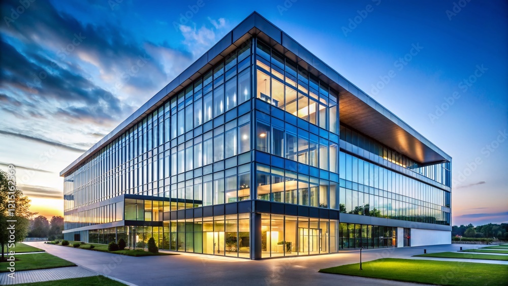 Modern Office Building Exterior with Clean White Space for Digital Business Branding Modern Office Building Exterior with Clean White Space for Digital Business Branding
