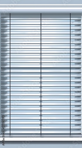 White Venetian Blinds in a Window Frame photo