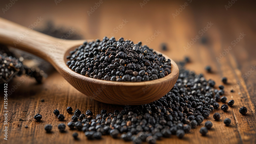 metal measuring spoon full of black chia seeds vegan gluten-free organic, healthy superfood with antioxidant omega-3 protein mineral nutrients. macro shot isolated on white background with copy space. metal measuring spoon full of black chia seeds vegan gluten-free organic, healthy superfood with antioxidant omega-3 protein mineral nutrients. macro shot isolated on white background with copy space.