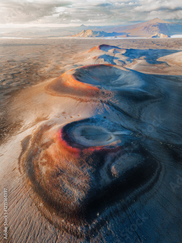 Incredible volcanic craters in the Icelandic highlands photo