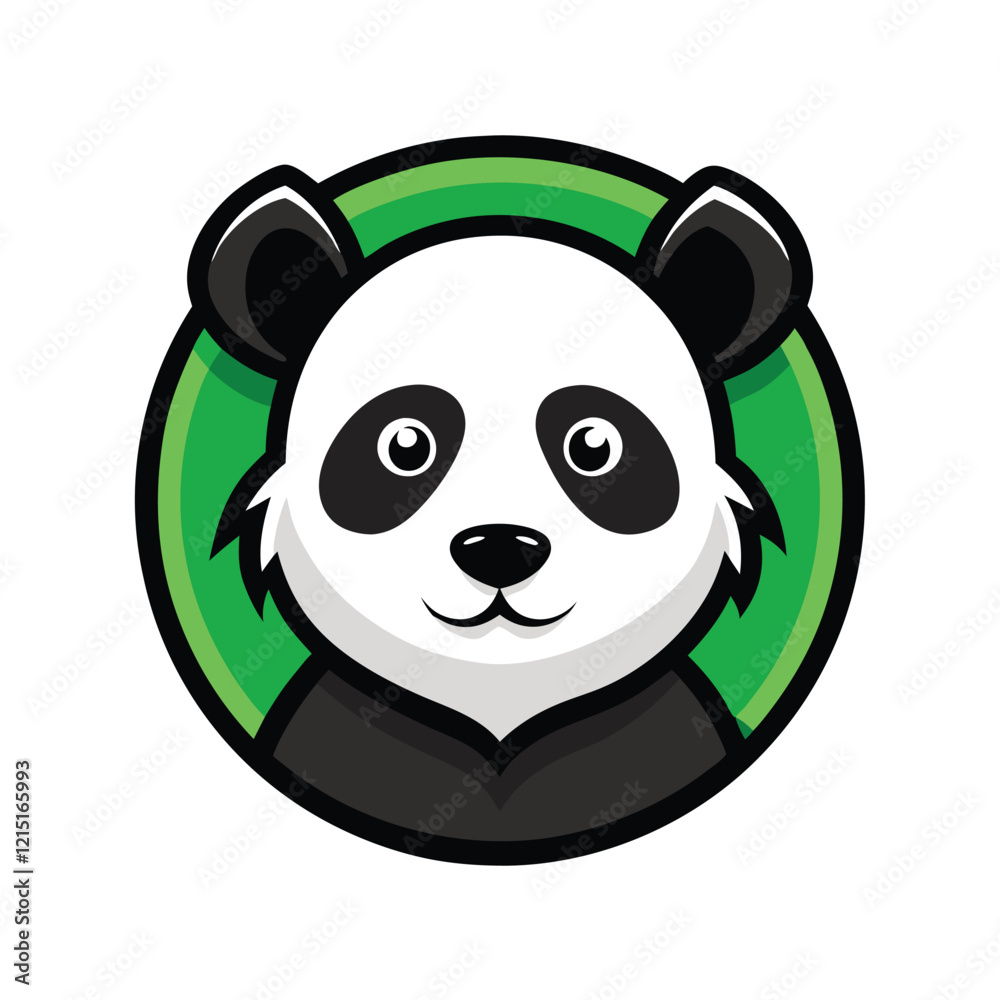 Cute panda head logo design, symbolizing wildlife, nature, and conservation Cute panda head logo design, symbolizing wildlife, nature, and conservation