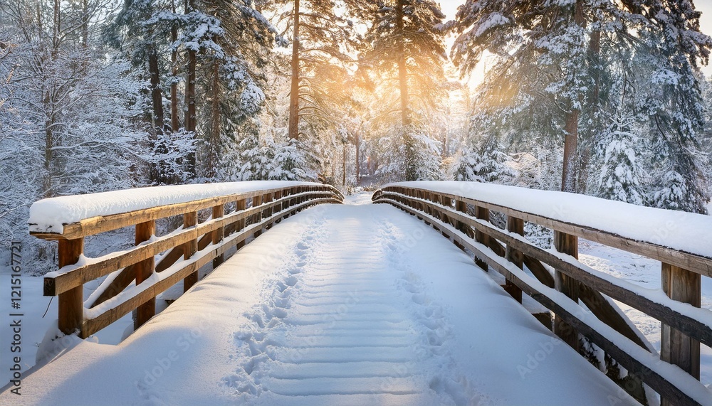 Naklejka premium bridge in winter