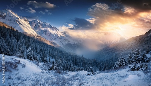 snow covered mountains