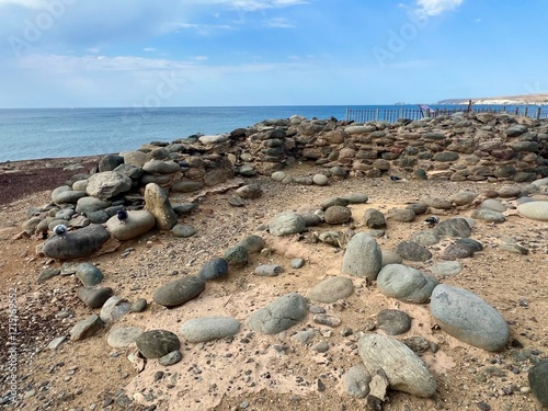 Photography Remains of the aboriginal settlement Punta Mujeres on the island of Gran Canaria