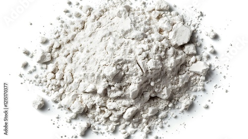 Heap of baking powder isolated on white photo