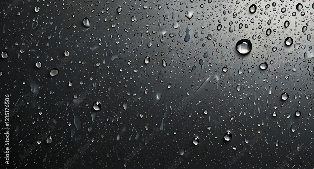 Water drops texture background. Spray, liquid droplets on gray surface Water drops texture background. Spray, liquid droplets on gray surface