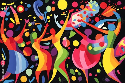 Colorful illustration of Mexican dancers