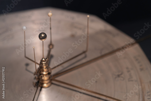 Mechanical orrery depicting solar system