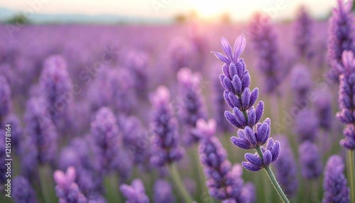 Vibrant Lavender Field Close-Up