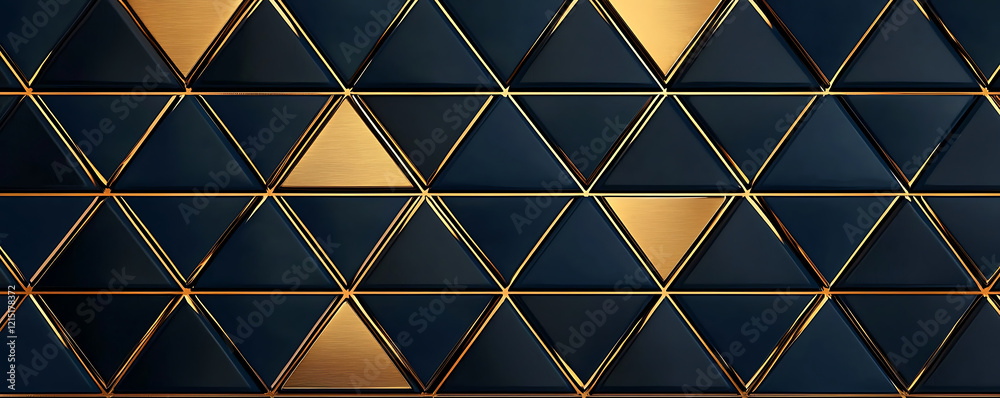 Blue and gold Art Deco geometric design