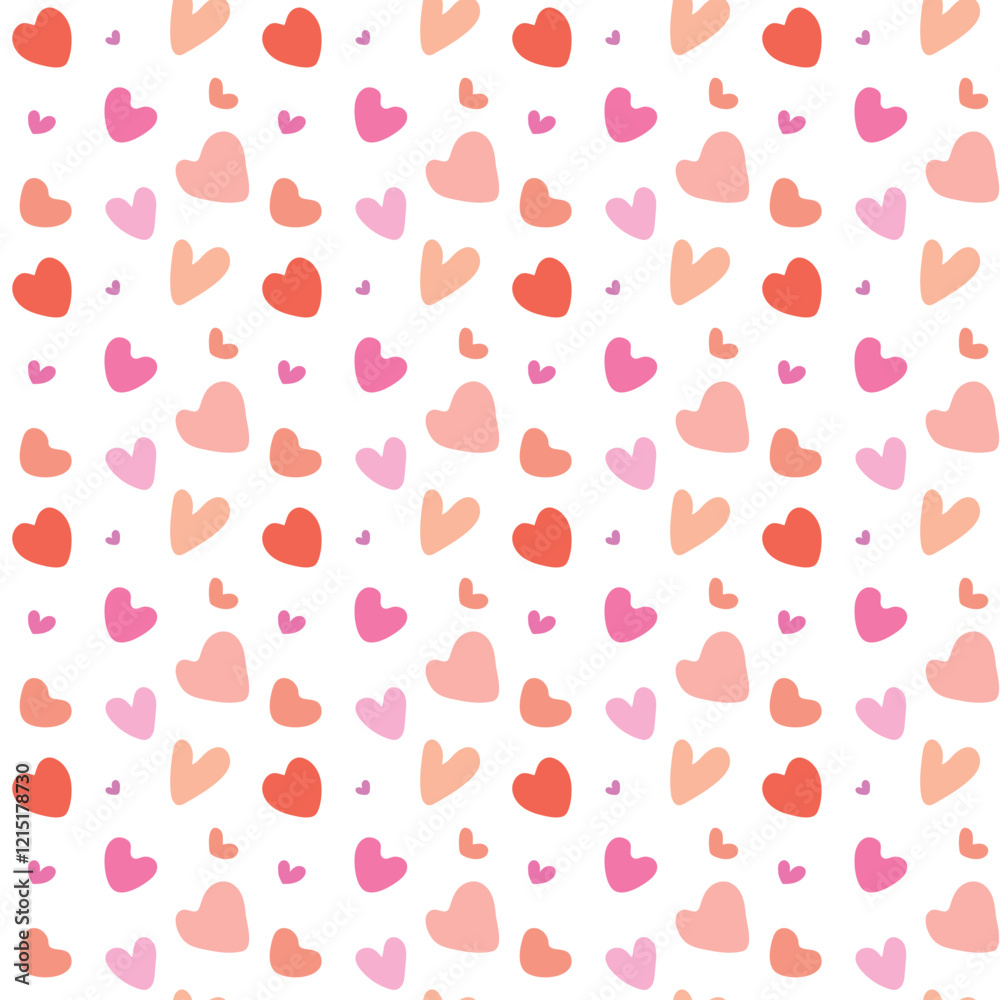 Seamless pattern with hand drawn cute little hearts Seamless pattern with hand drawn cute little hearts