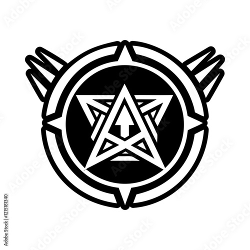 A solid style icon of arcane symbol