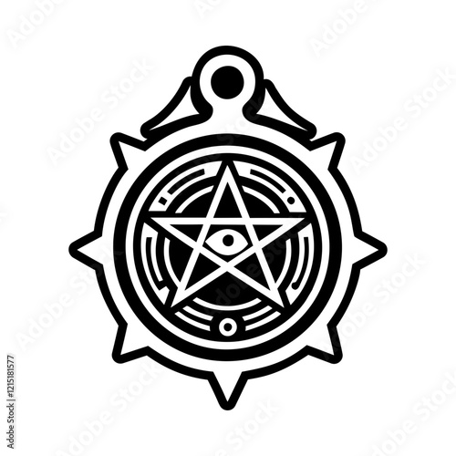 A glyph style icon of cursed amulet symbol