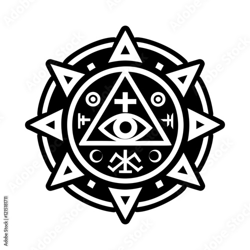 A solid style icon of divination symbol