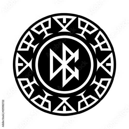 A filled style icon of rune circle symbol