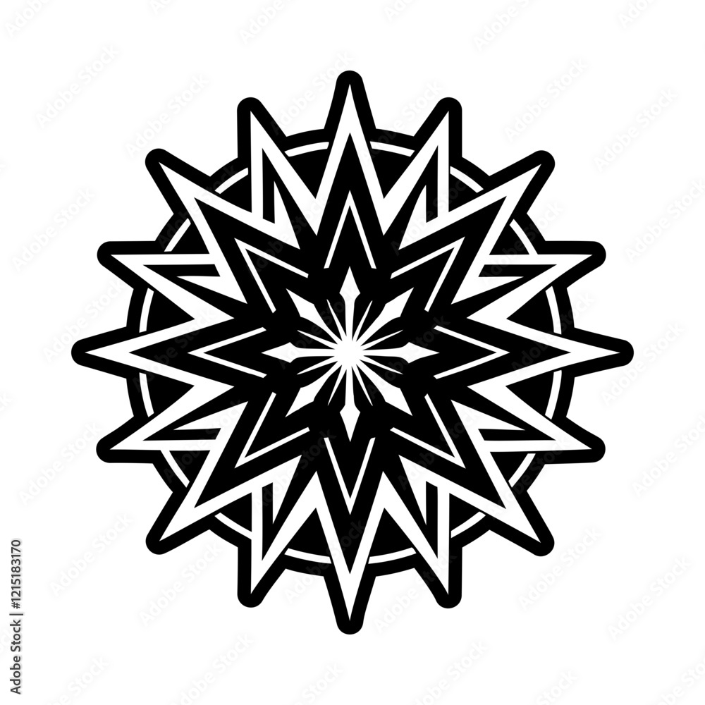 Starburst symbol icon in solid style Starburst symbol icon in solid style