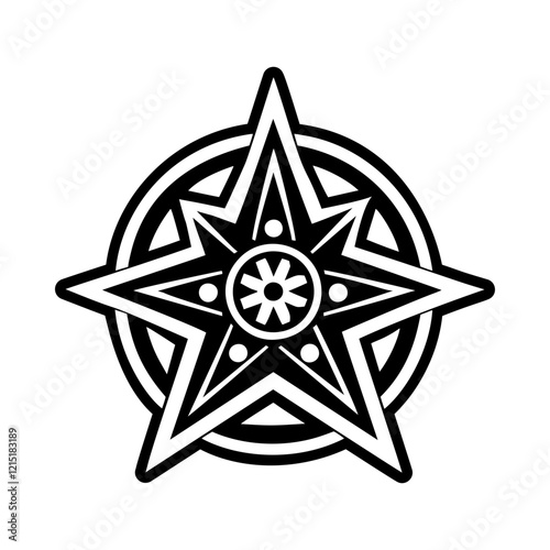 A glyph style icon of stargazer symbol