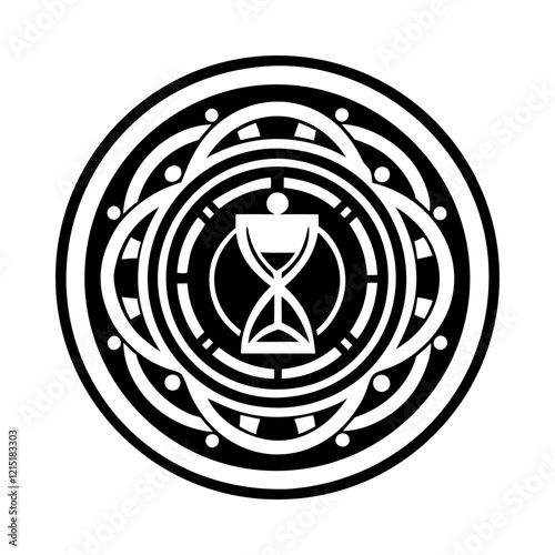 A filled style icon of time travel symbol