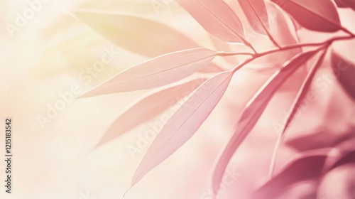 Pink leaves, sunlight, garden, bokeh, nature banner