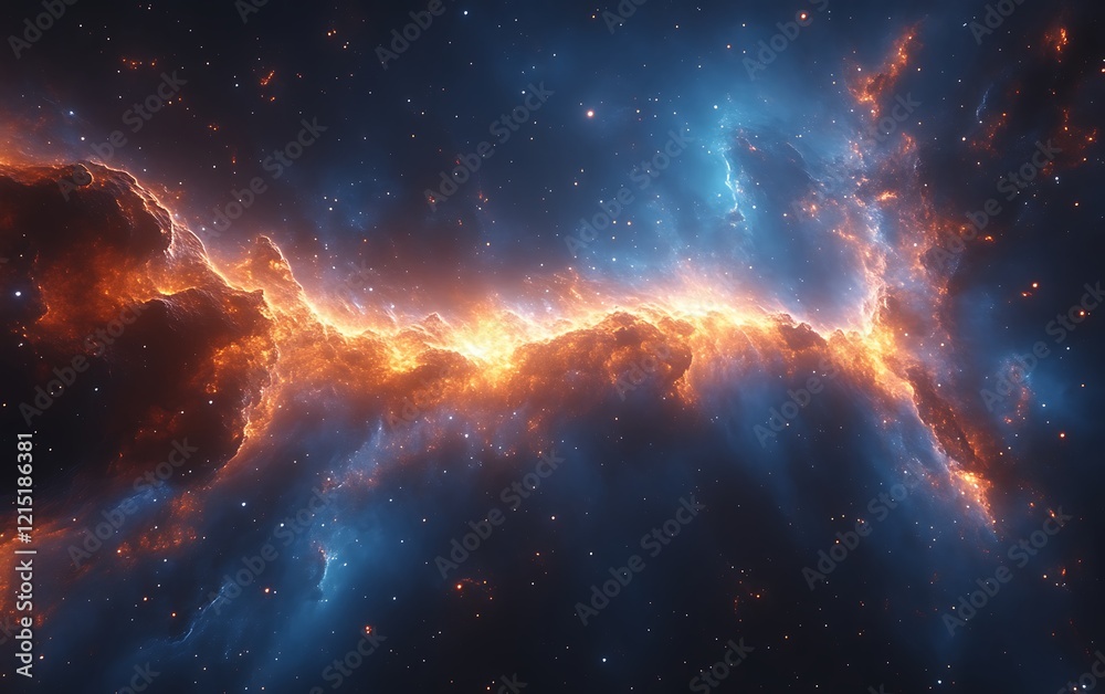 Fiery nebula in deep space. (2) Fiery nebula in deep space. (2)