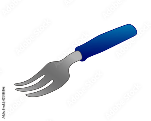 Garden tool - fork for dividing the bush. Garden landing fork - vector full color picture. Gardening in the spring.