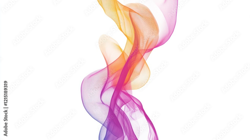 Abstract colorful swirls, flowing, white background, design element Abstract colorful swirls, flowing, white background, design element