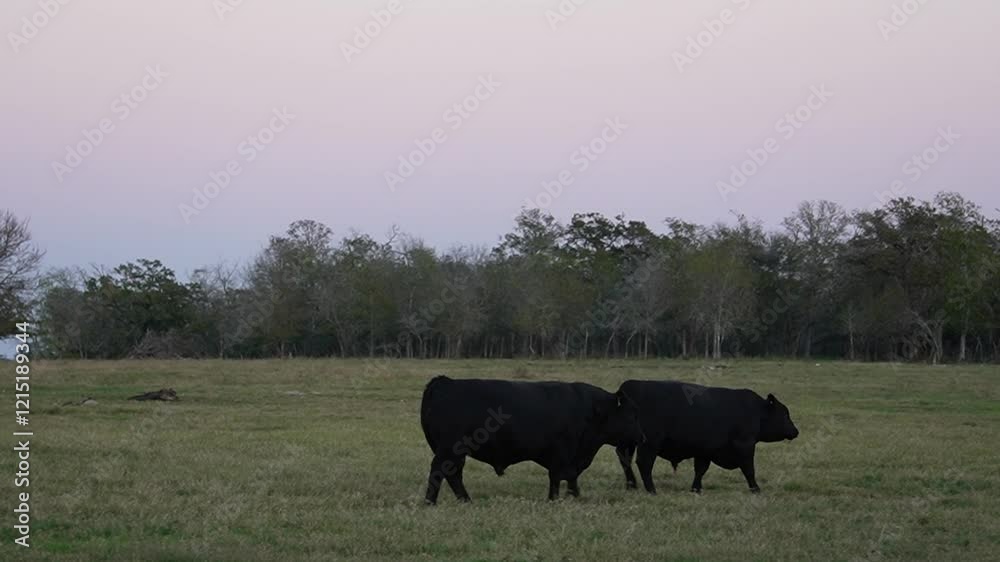 LIVESTOCK ANGUS BLACK CATTLE IN FARM LIVESTOCK ANGUS BLACK CATTLE IN FARM