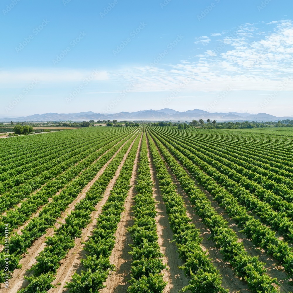 A vast vineyard showcasing rows of lush grapevines under a clear blue sky, perfect for agricultural and nature enthusiasts. A vast vineyard showcasing rows of lush grapevines under a clear blue sky, perfect for agricultural and nature enthusiasts.