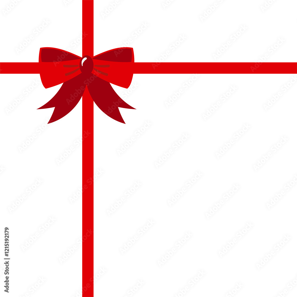 Flat Red gift bows of ribbon on greeting or invitation cards envelopes with copy space vector illustration Flat Red gift bows of ribbon on greeting or invitation cards envelopes with copy space vector illustration