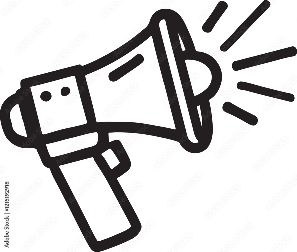 Megaphone outline silhouette logo, icon design vector illustration Megaphone outline silhouette logo, icon design vector illustration