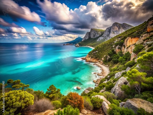 Panoramic Long Exposure: Orosei Gulf & Cala Mariolu Bay, Sardinia, Italy photo