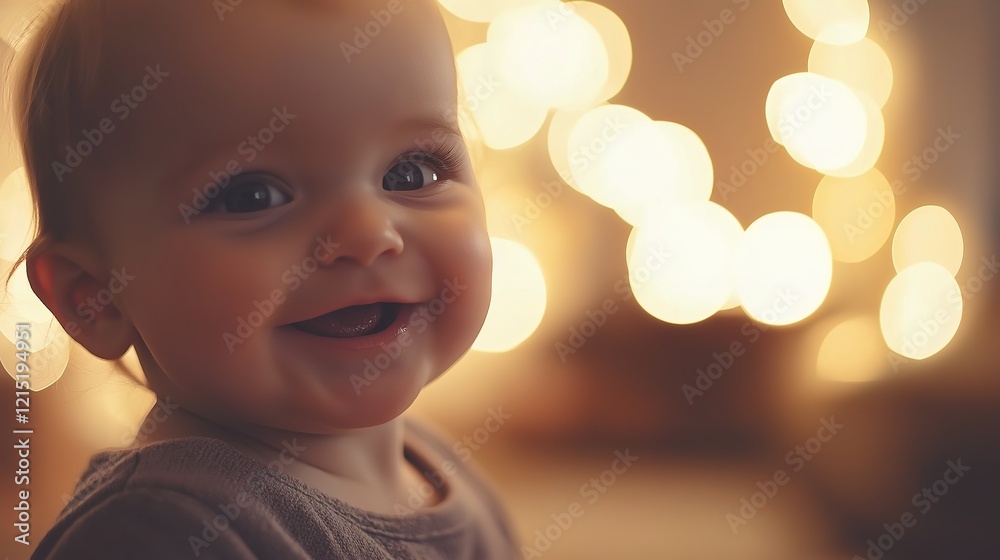 A smiling baby radiates joy, capturing the essence of innocence and warmth in a tender moment. A smiling baby radiates joy, capturing the essence of innocence and warmth in a tender moment.