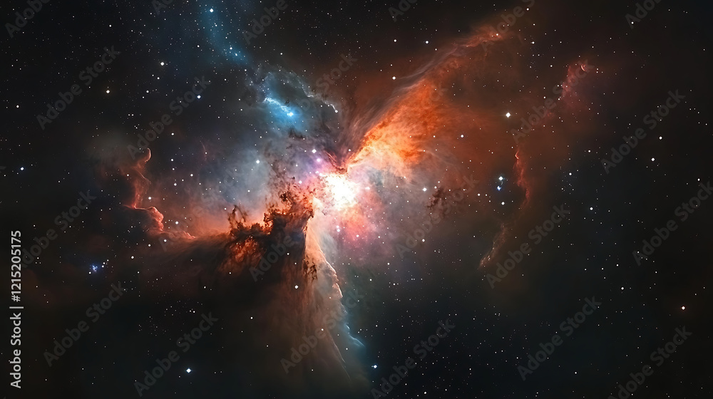 Fototapeta premium Nebula and galaxies in space. Abstract cosmos background