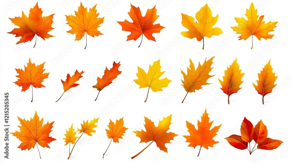 Colorful Autumn Leaves Collection in Bright Hues Colorful Autumn Leaves Collection in Bright Hues