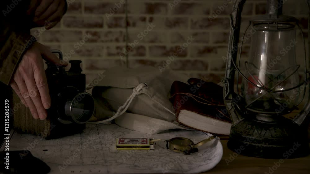 reading the map by lantern