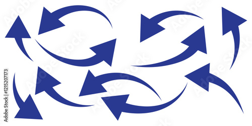 Black arrows set. Curved arrows. Arrow sign. Flat style icons.