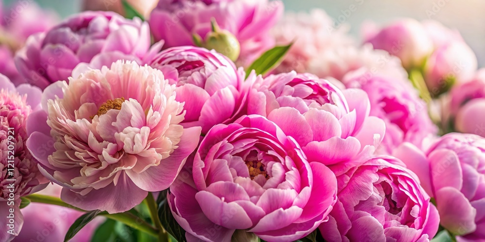 Lush Pink Peony Bouquet Close-Up: Elegant Floral Photography Lush Pink Peony Bouquet Close-Up: Elegant Floral Photography