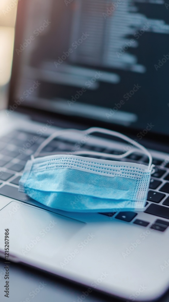 Mask on Laptop: Remote Work During Pandemic Mask on Laptop: Remote Work During Pandemic