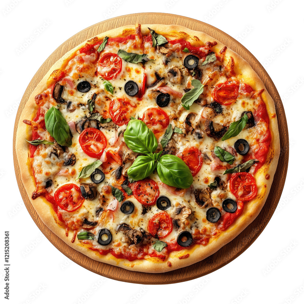 Pizza on white or transparent background