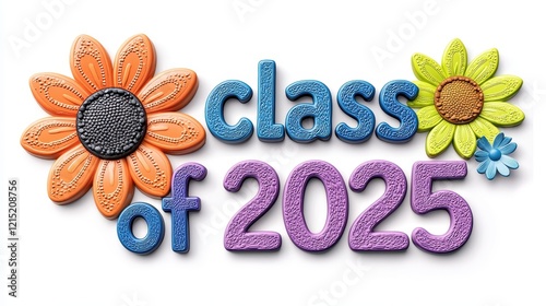 Colorful Floral Design for Class of 2025 Celebration Theme