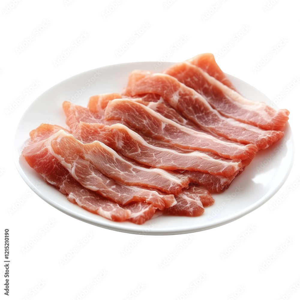 raw bacon on transparent or white background raw bacon on transparent or white background