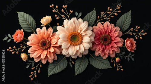 bouquet of flowers background, greeting card, valentines day