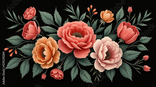 bouquet of flowers background, greeting card, valentines day
