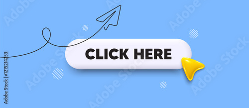 Click here search bar. Share plane line icon. Click here. Register announce sign. Order here offer symbol. Search button with 3d cursor. Vector