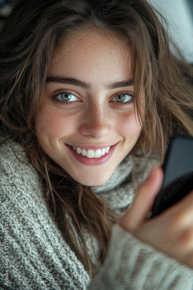 Smiling young woman checking phone in car. Happiness, technology, travel concept. Smiling young woman checking phone in car. Happiness, technology, travel concept.