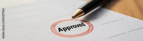A pen rests on a document featuring a bold 