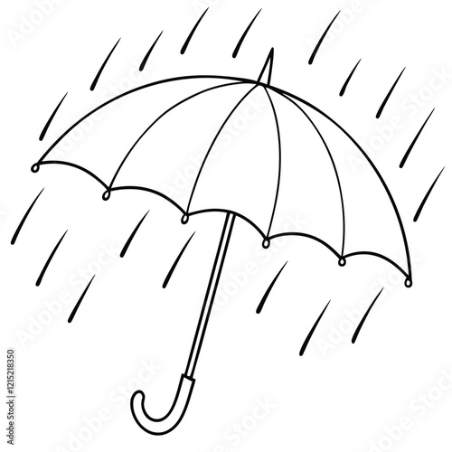 Black umbrella vector illustration isolated on white background