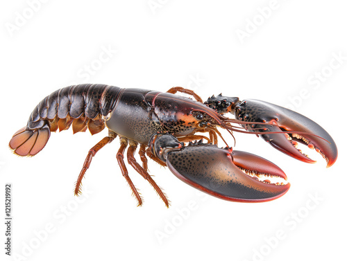 Isolated Side View of American Lobster
