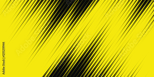 Halftone yellow dots pattern and black gradient grunge texture background